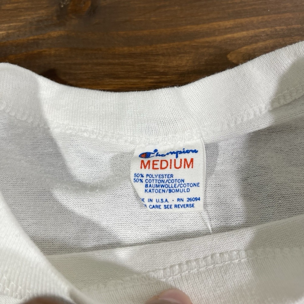 Vintage 80s Mickey Mouse University White T-Shirt Mens Medium Single Stitch - Picture 3 of 5